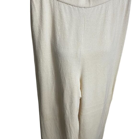 ST JOHN Caviar Ivory Knit cream pants 8 pull on Santana high rise - Picture 3 of 13